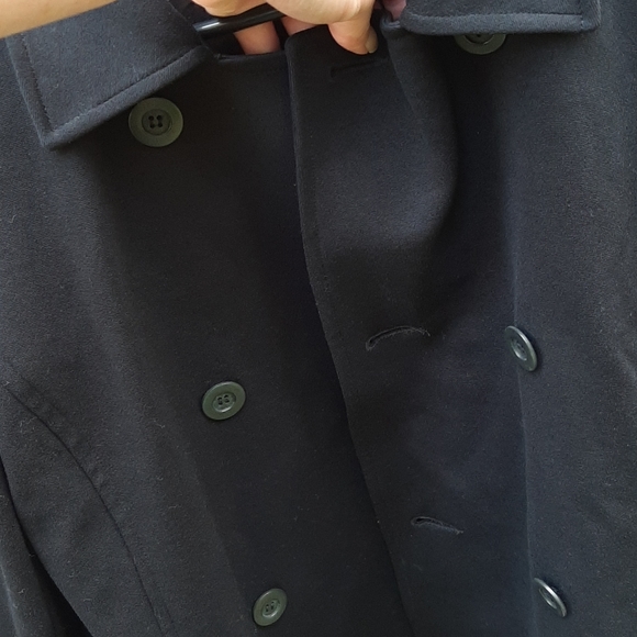 Double Breasted J. Crew Classic Black Peacoat Office Church READ - Picture 8 of 12
